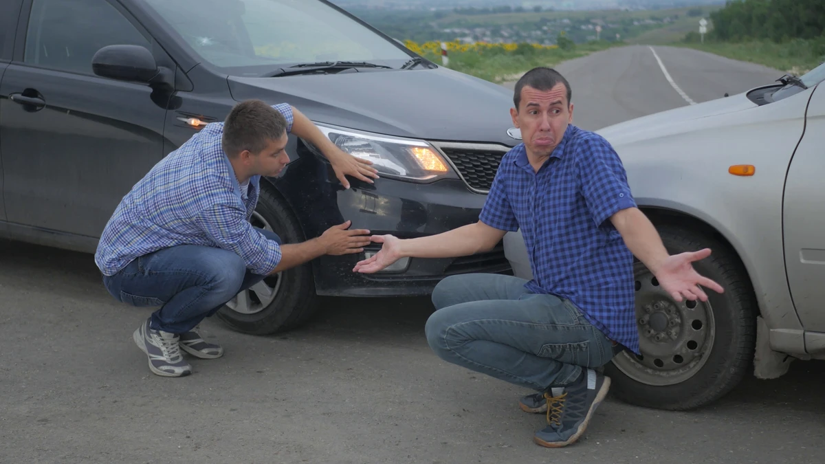 auto wreck scene.