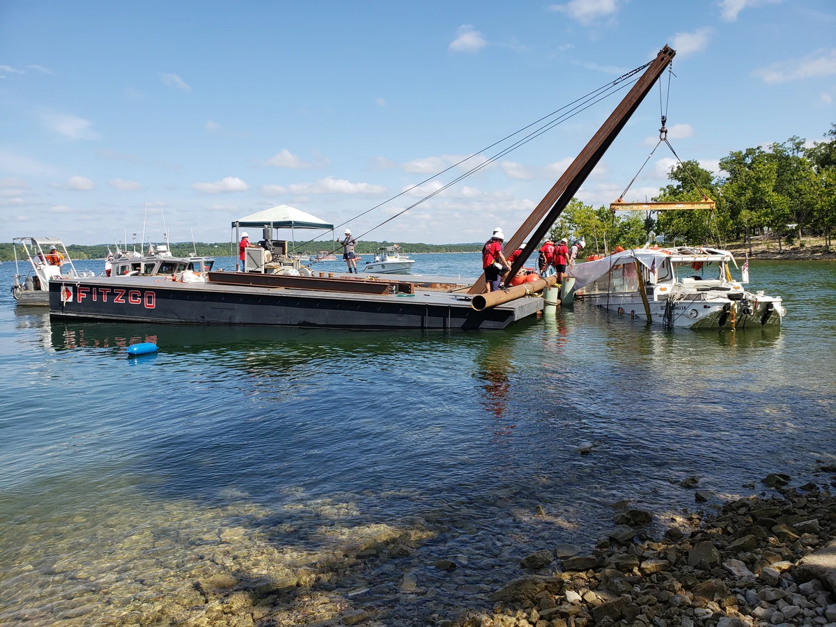 two boats involved in a collision.
