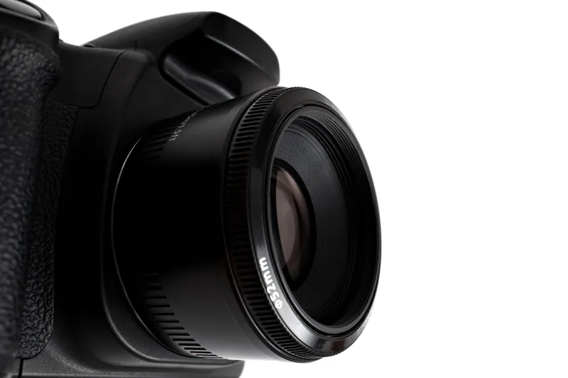 A camera with a big lens.
