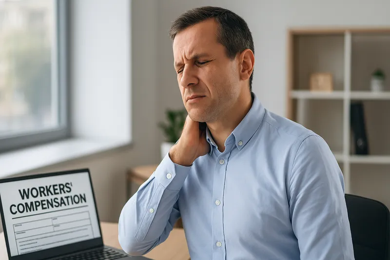 a white collar worker with neck pain