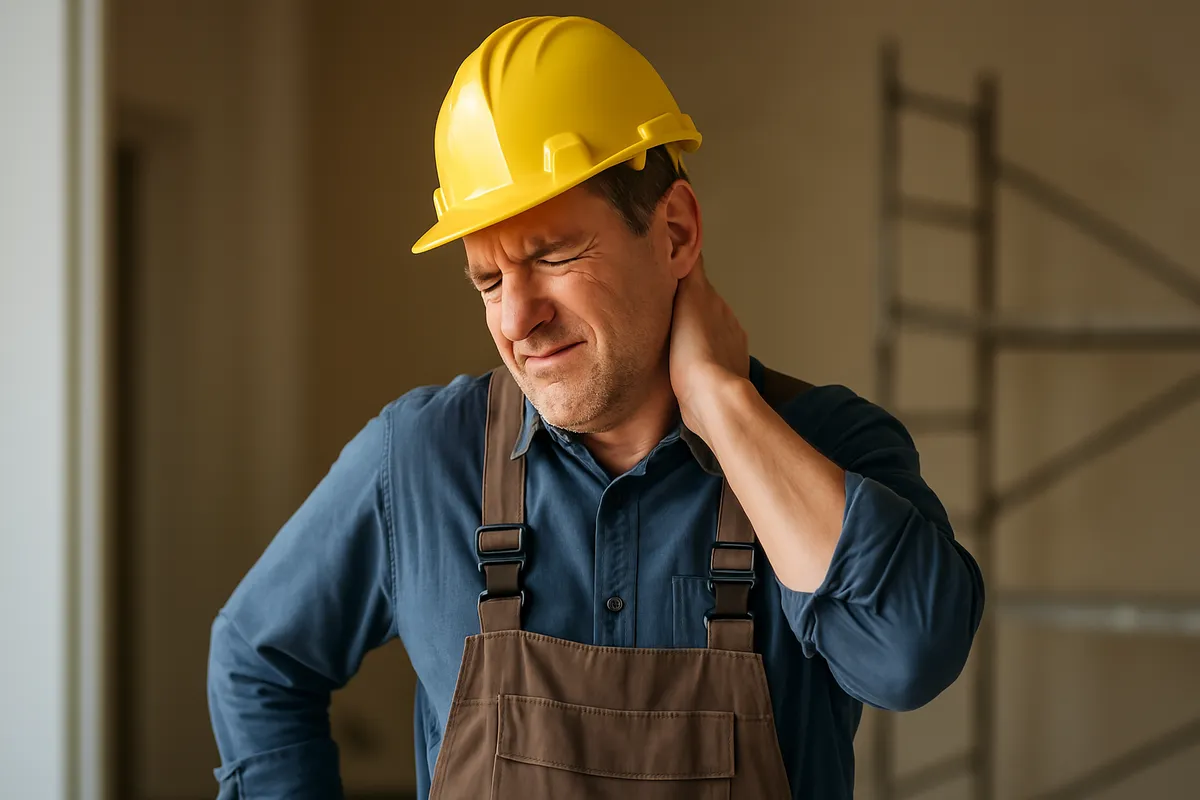 injured worker with neck pain