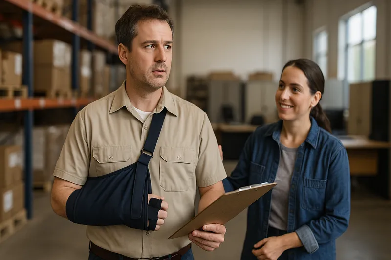 An injured worker returning to work in a light duty capacity.