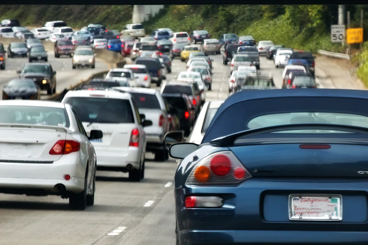 cars on a freeway.