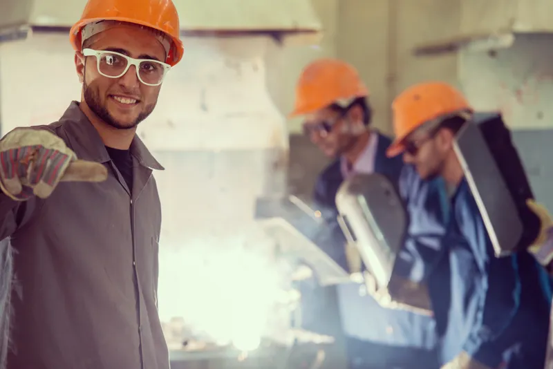 a group of workers.